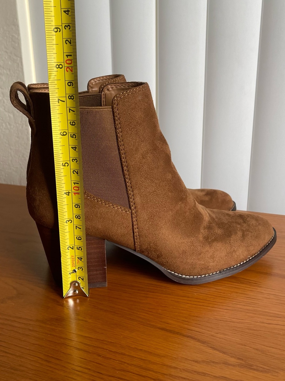 J.Crew Rory Microsuede Heeled Boots Rich Walnut Size 8.5 - Picture 11 of 14